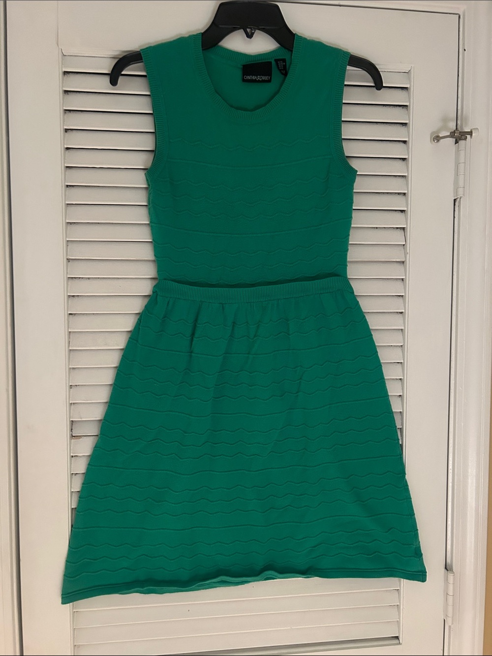 Cynthia Rowley Emerald Green Sleeveless Knit Fit-and-Flare Dress